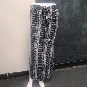 Black and White African Print Wrap Skirt